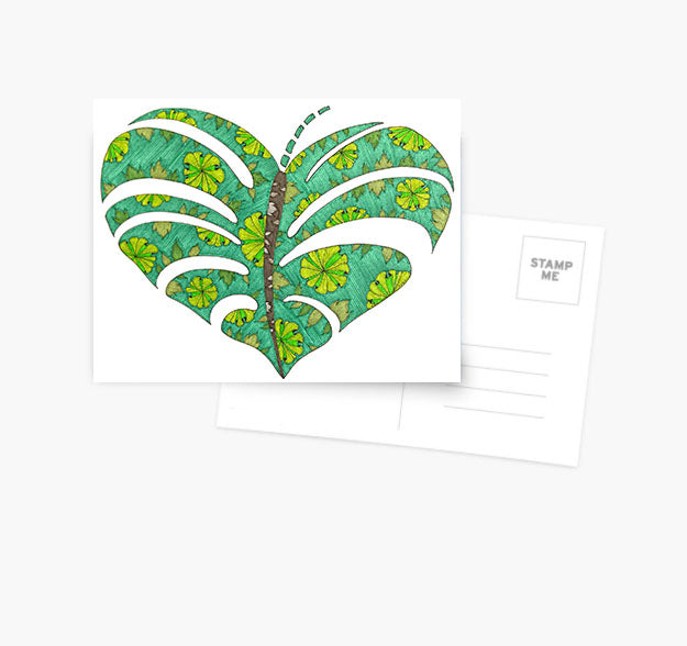 Monstera Heart postcard