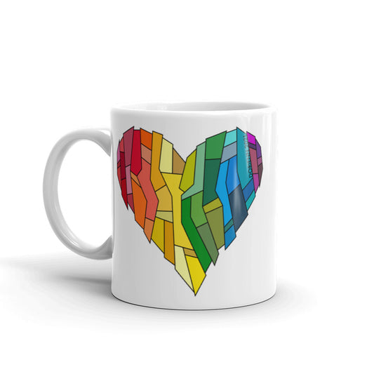 Rainbow Heart - Glossy Mug