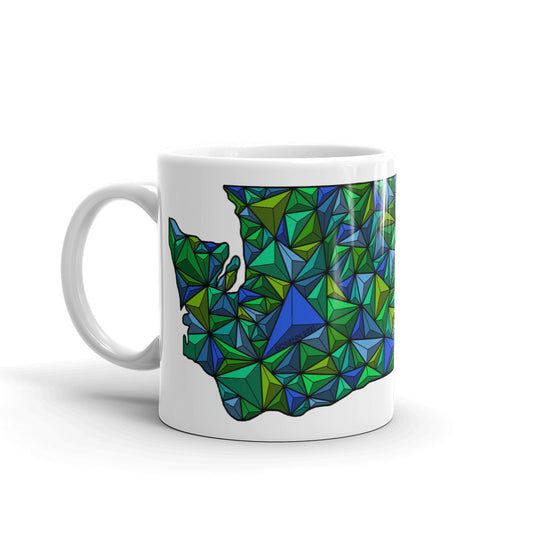 Washington State - Geometric Green - Glossy Mug